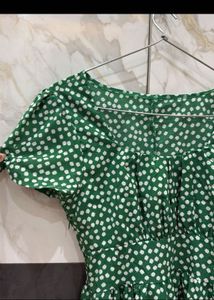 green floral dress