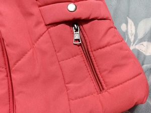 New Pink Winter Jacket with Fur Hood