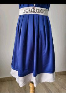 Elegant Royal Blue &amp; White Dress