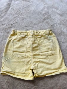 Yellow Denim Shorts