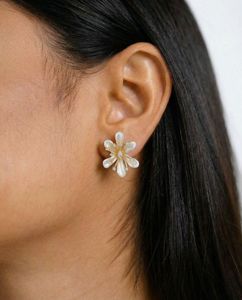 Floral Pearl 18K Gold Plated Anti Tarnish Earrings