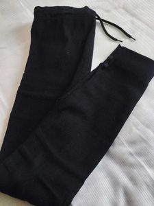 Black Button Detail Leggings