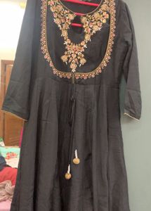 Embroidered Black Anarkali Kurta