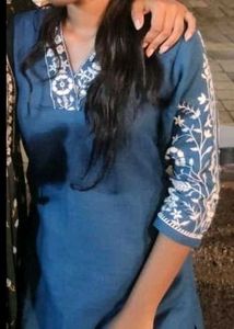 Elegant Blue Embroidered Kurta Set