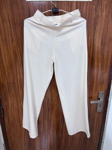 Cream Wide-Leg Trousers