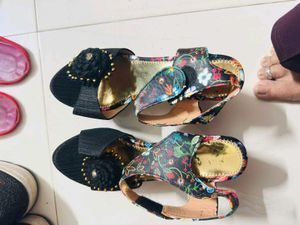 Floral Sandals multi colour one time used