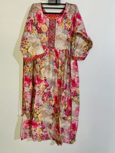 Floral Print Kurta with Pant Set