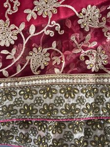 Vibrant Pink embroidered  Saree
