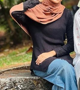 Elegant Black Lace Sleeve Top