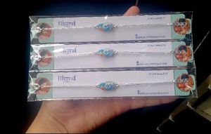 silver polish Rakhi (3 pice )for Raksha Bandhan