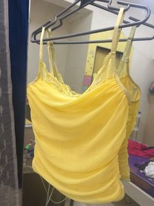 Yellow Ruched Camisole Top size s
