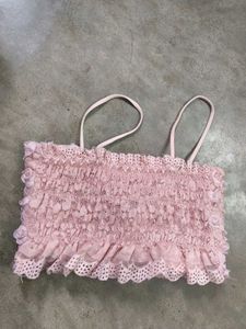 Beautiful Lace Rose Crop Top