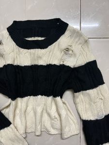 Striped cropped sweater