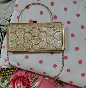Sparkling Hexagonal Clutch Bag