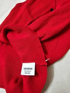 SAVANA Red Button-Up Halter Knit Top