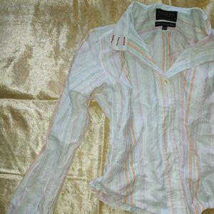 Striped Button-Up Blouse
