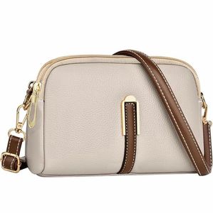 Cream Crossbody Bag with Brown Accents