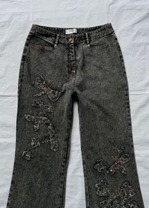 Embellished Y2K flared jeans