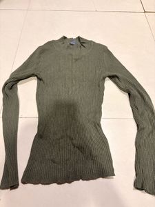 Ribbed Long Sleeve Mock Neck Top