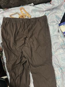 Brown Drawstring Waist Pants