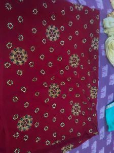 Embroidered Red Saree