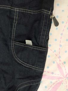 Dark Wash Cargo Denim Shorts