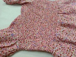 Pink Floral Smocked Dress