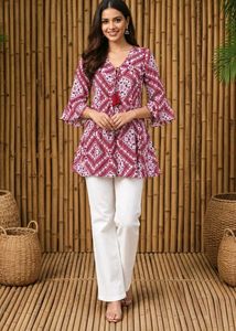 🍁 Boho Maroonish Red Colour Beautiful Top