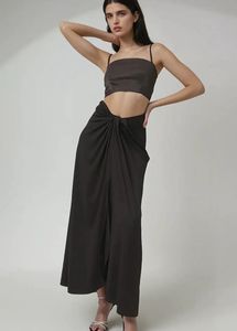 Black Solid Wrap Skirt