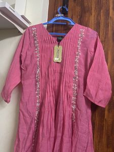 Pink Embroidered Kurta