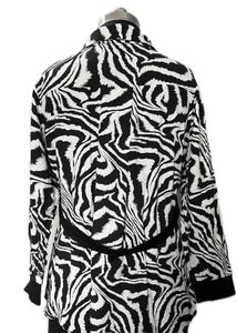 Bold Zebra Print Shirt Dress with attach Vest Over