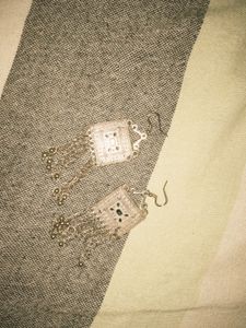 Silver-Tone Ethnic Statement Earrings ✨