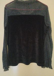 Sparkly Black Velvet Top