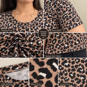 Leopard Print Cropped Tee