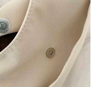 Cream Canvas Hobo Shoulder Bag