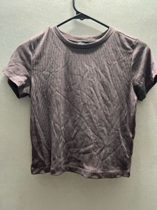 Ribbed Cropped T-Shirt