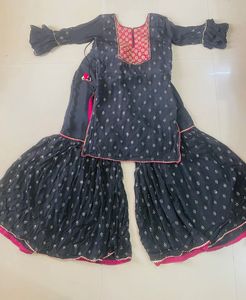 Embroidered Sharara Set with Dupatta
