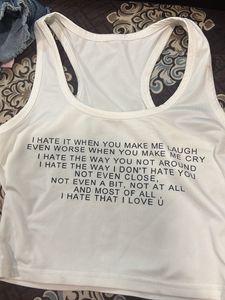 White Graphic Tank Top