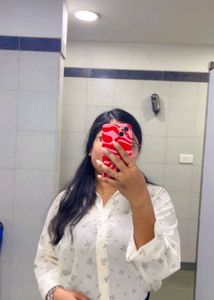 Sheer Floral Print Button-Up Shirt