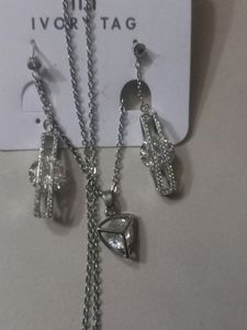 Earring Pendant Set Earring Silver American Diamond
