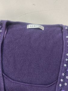 Purple Embellished Wrap Sweater (abroad pur