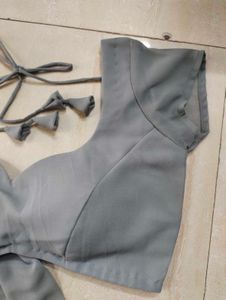 knotted backless blouse