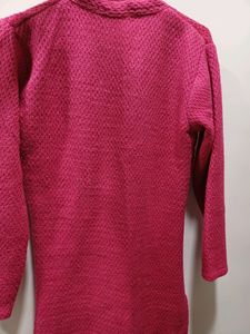 Pink Color Woolen Long Sweater