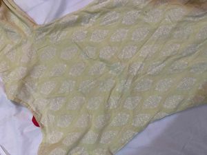 Cream Kurta with Leaf Pattern