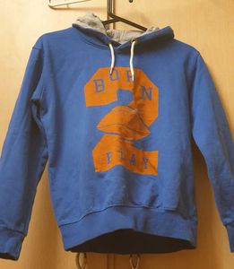 Blue Graphic Print Hoodie
