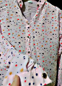 Pink Polka Dot Button-Up Shirt
