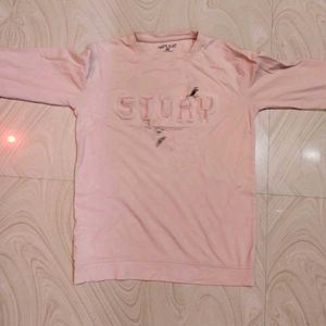 Pink "Story" Graphic Long Sleeve T-Shirt