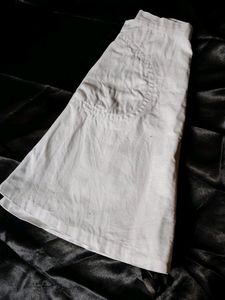 Korean White Denim Skirt Size Small