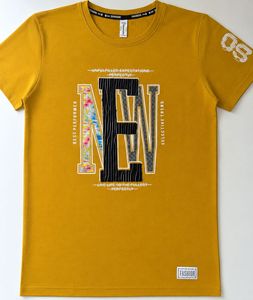 Men's Mustard Graphic Print T-Shirt