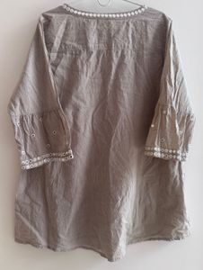 Diza / Westside - Elegant Taupe Cotton Kurta